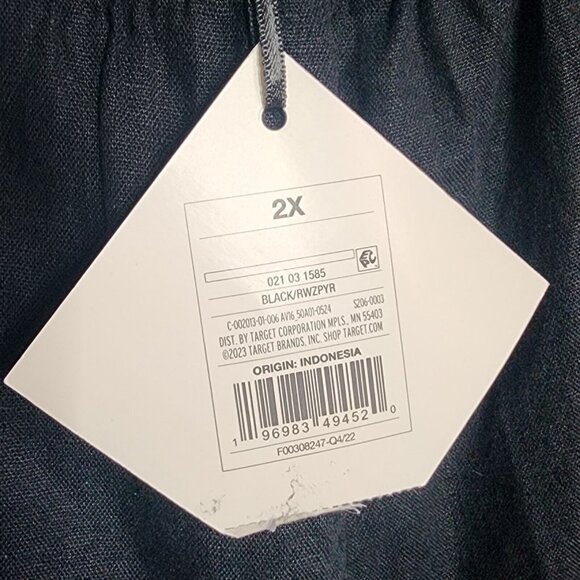 NWT AVA & VIV Solid All Black Sleeveless Twist Front Dress Womens Plus Size 2X - Picture 8 of 8